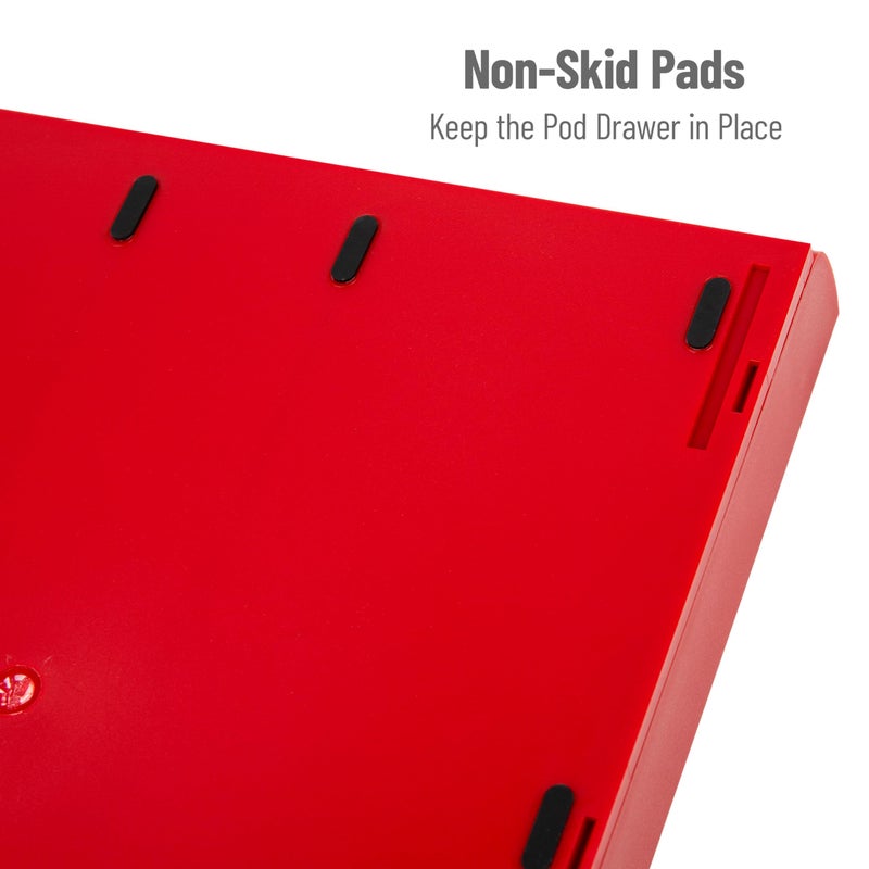 Mind Reader Single Serve Coffee Pod Drawer, 30 Pod Capacity, Countertop Organizer, 10.5"L x 12.75"W x 2.5"H, Red - Image 4